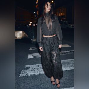 ZARA SEQUINED BALLOON PANTS